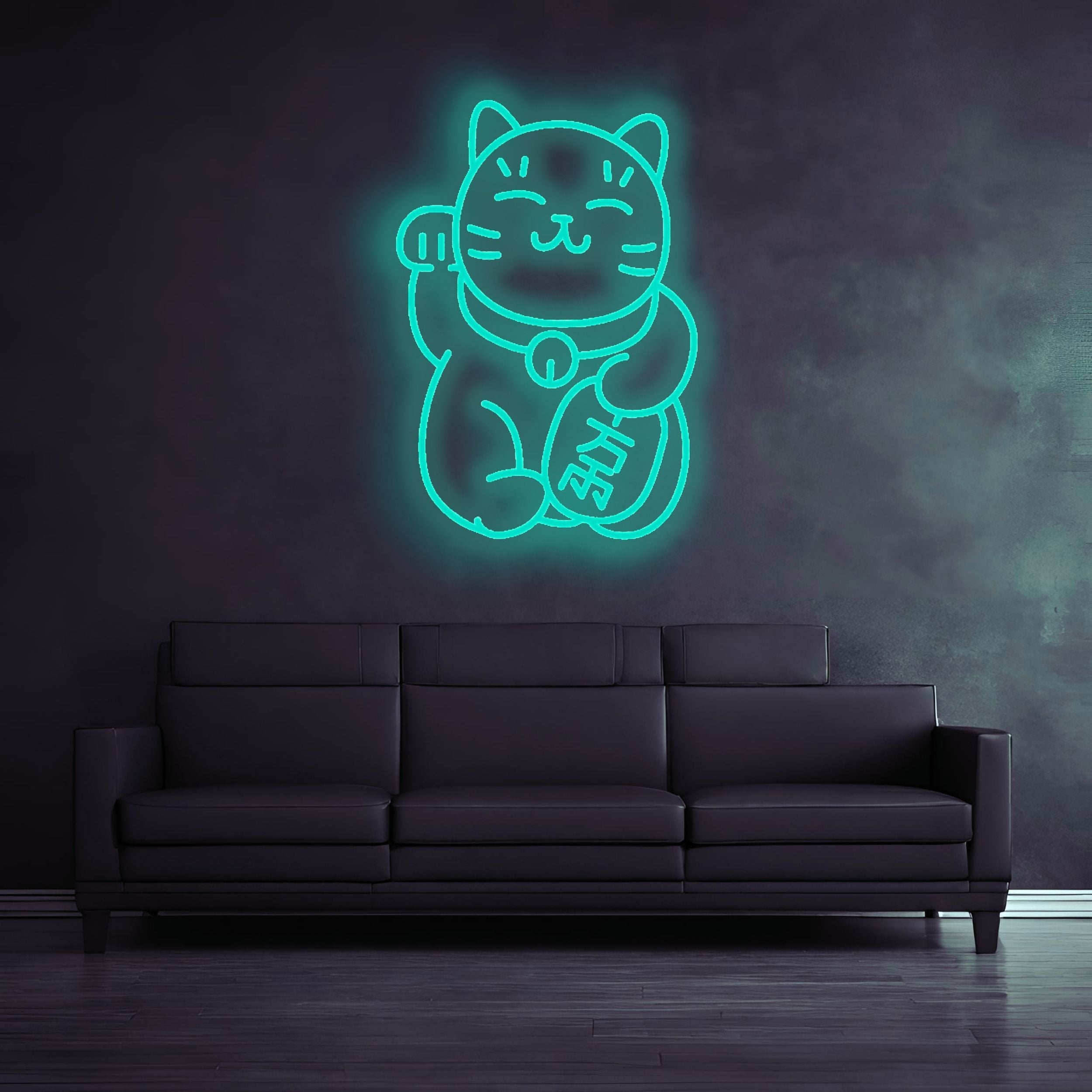 "Lucky Cat" - LED symbol - neon sign