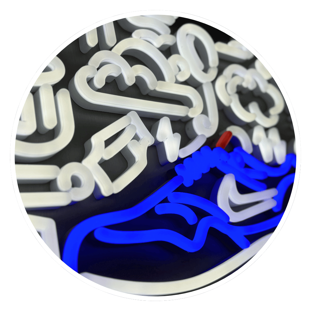 Premium LED Neonschild in Nahaufnahme