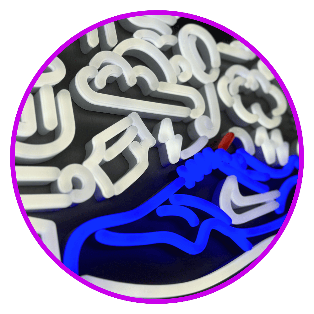 Premium LED Neonschild in Nahaufnahme