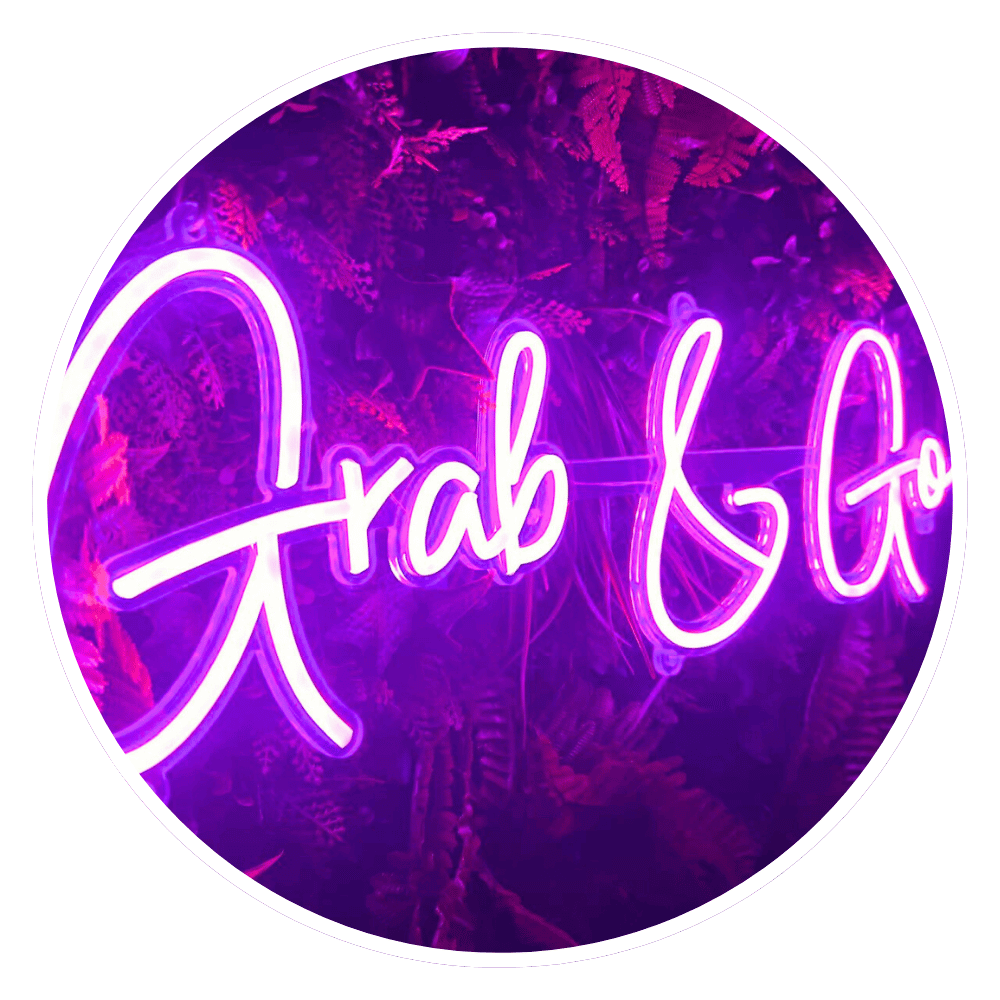 LED Neonschild in Nahaufnahme