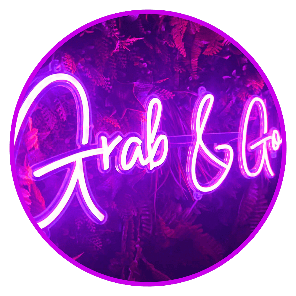 LED Neonschild in Nahaufnahme