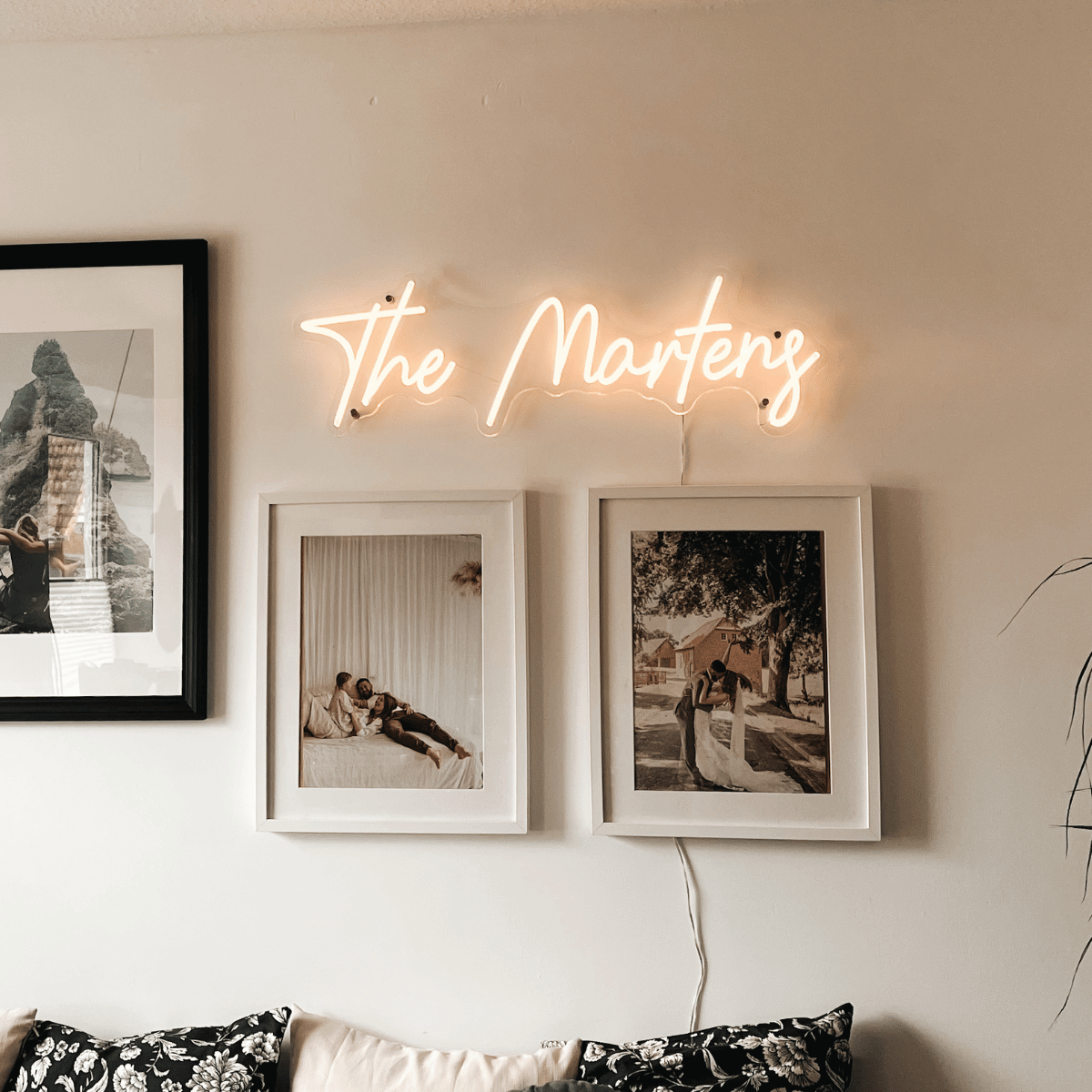 Neon Schild Nachname Einrichtung Lampe