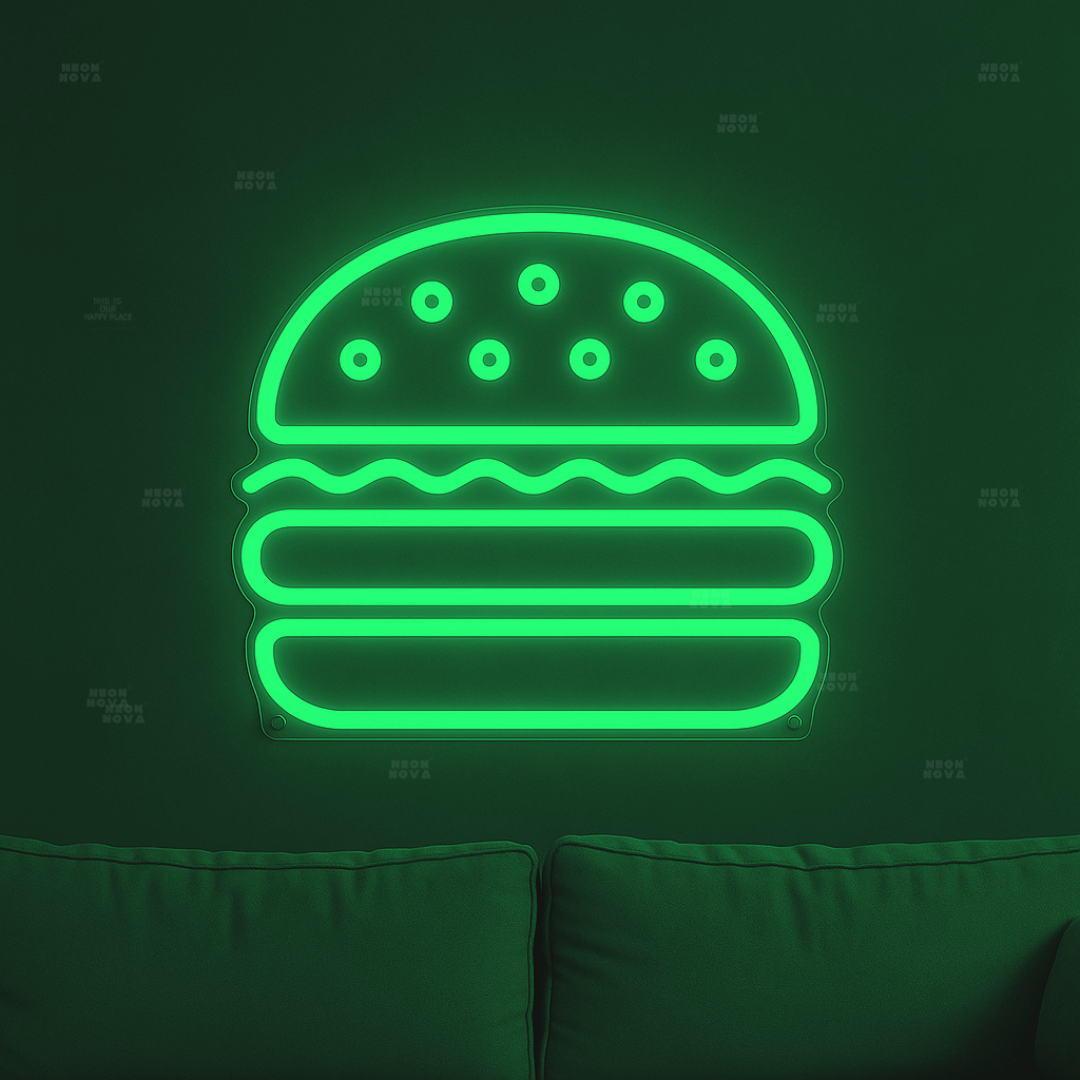 Burger Neon Sign Grün