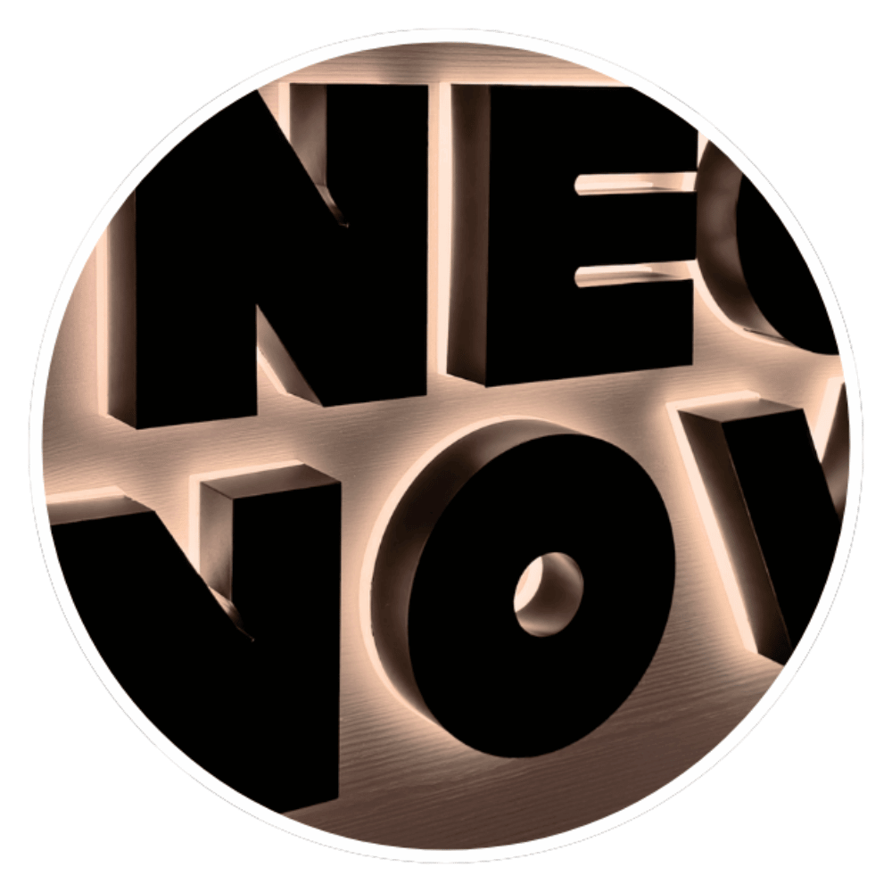 LED Außenleuchtreklame in Nahaufnahme