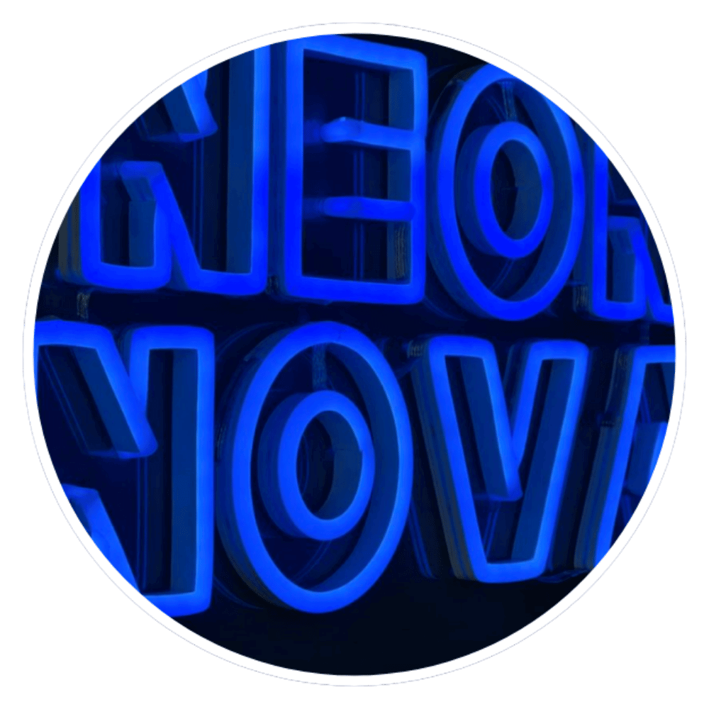 LED Neonschild in Nahaufnahme