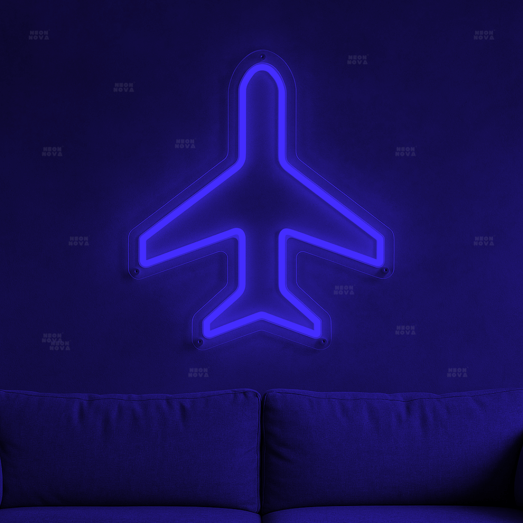 Flugzeug_Blau_Neon_Schilder