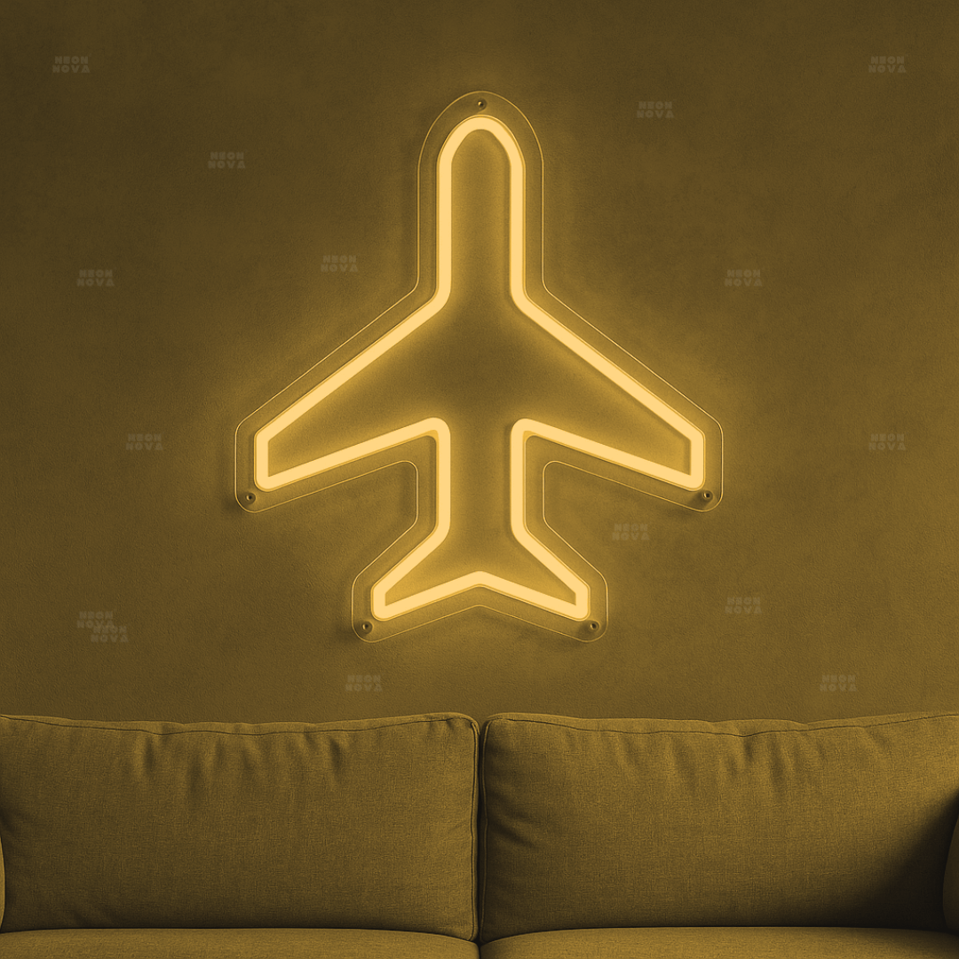 Flugzeug_Goldgelb_Neon_Schilder