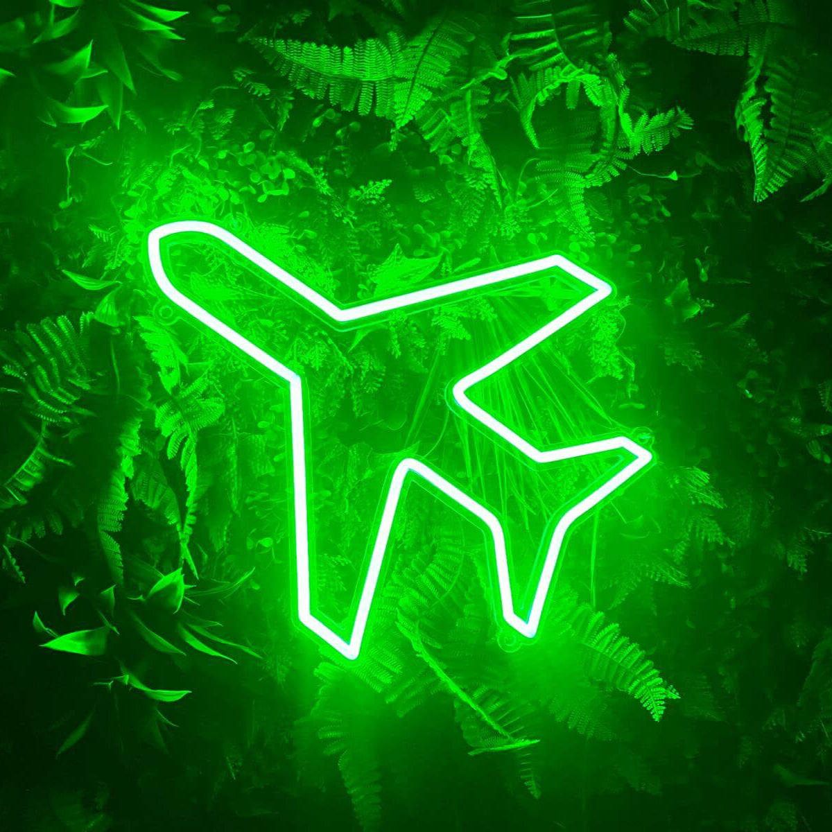 Neon Schild Flughafen Flugzeug