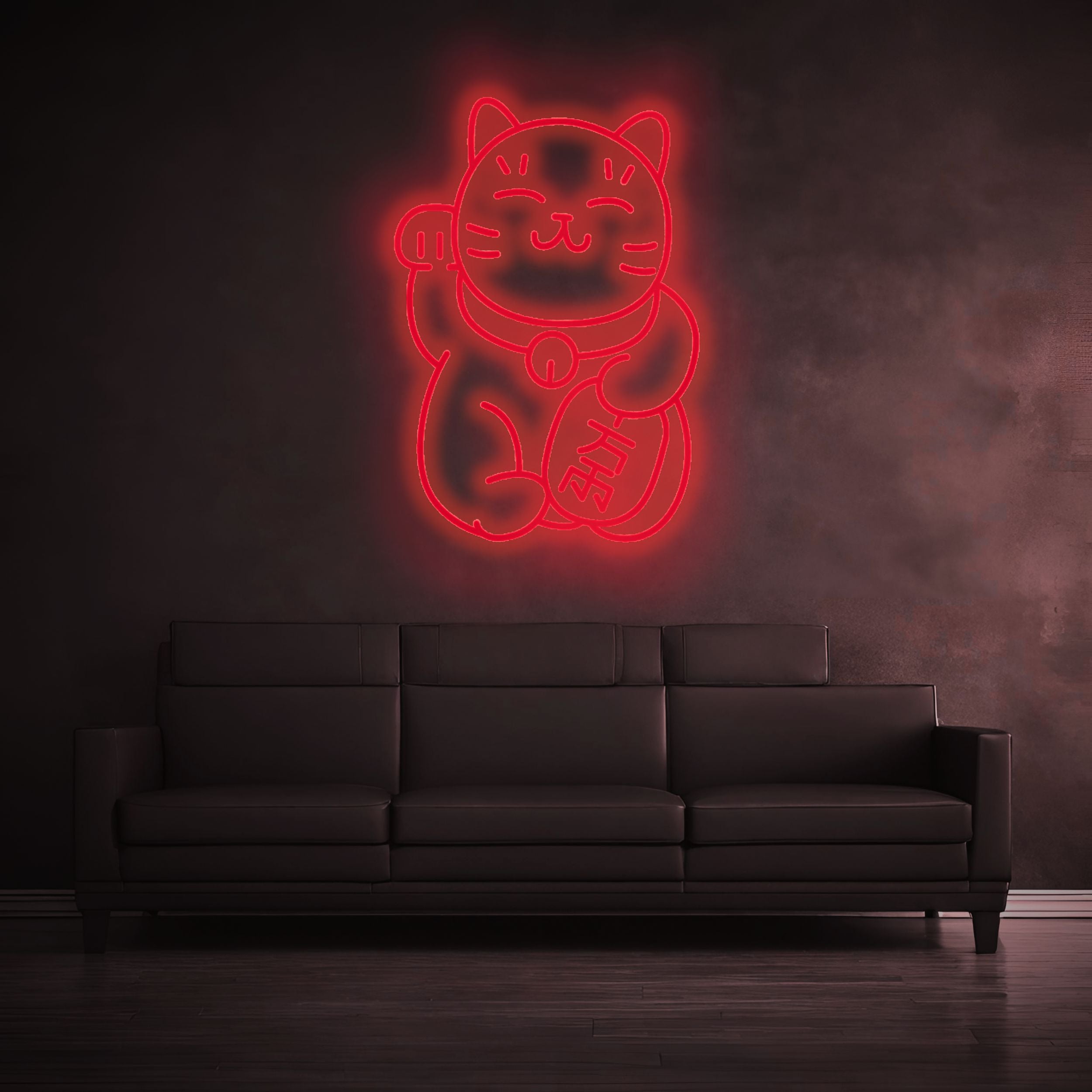 Noeonschild_Glueckskatze_Rot