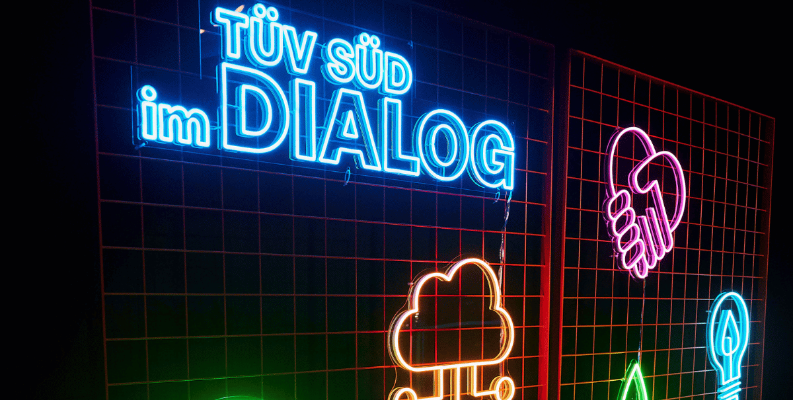 Professional Messebau Eventagentur Neon Schild