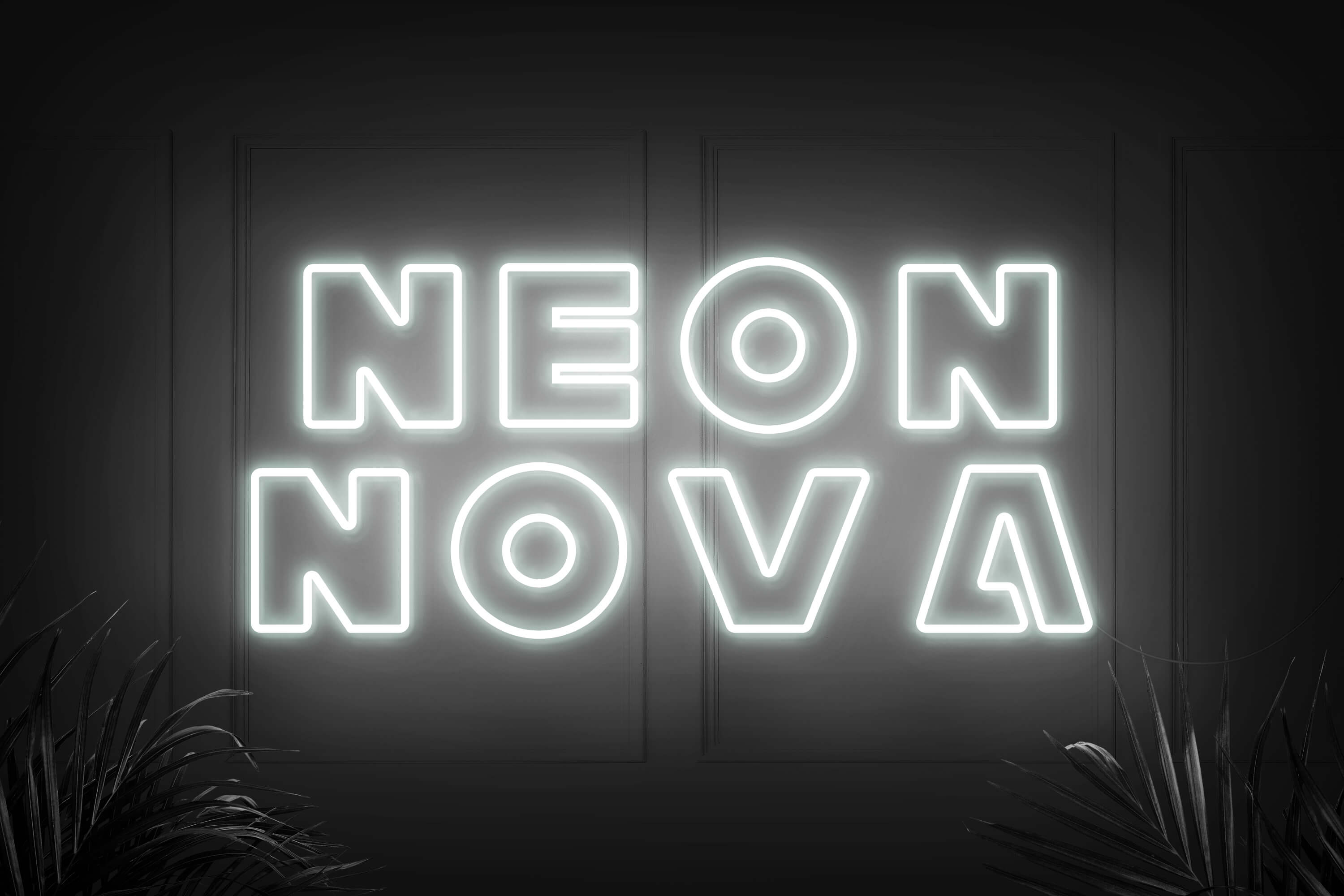 Neonschild in Kaltweiss