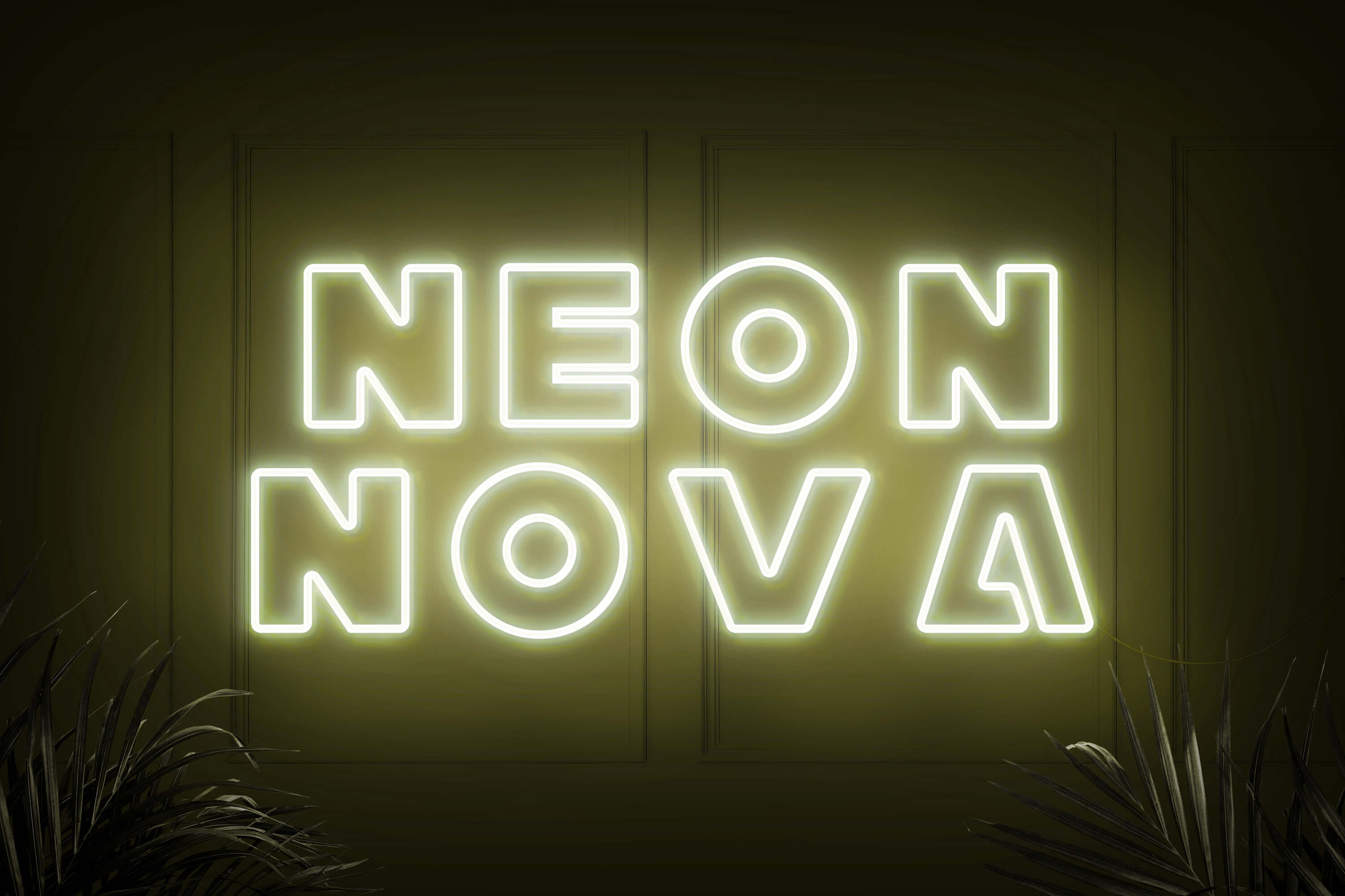 Neonschild in Warmweiss