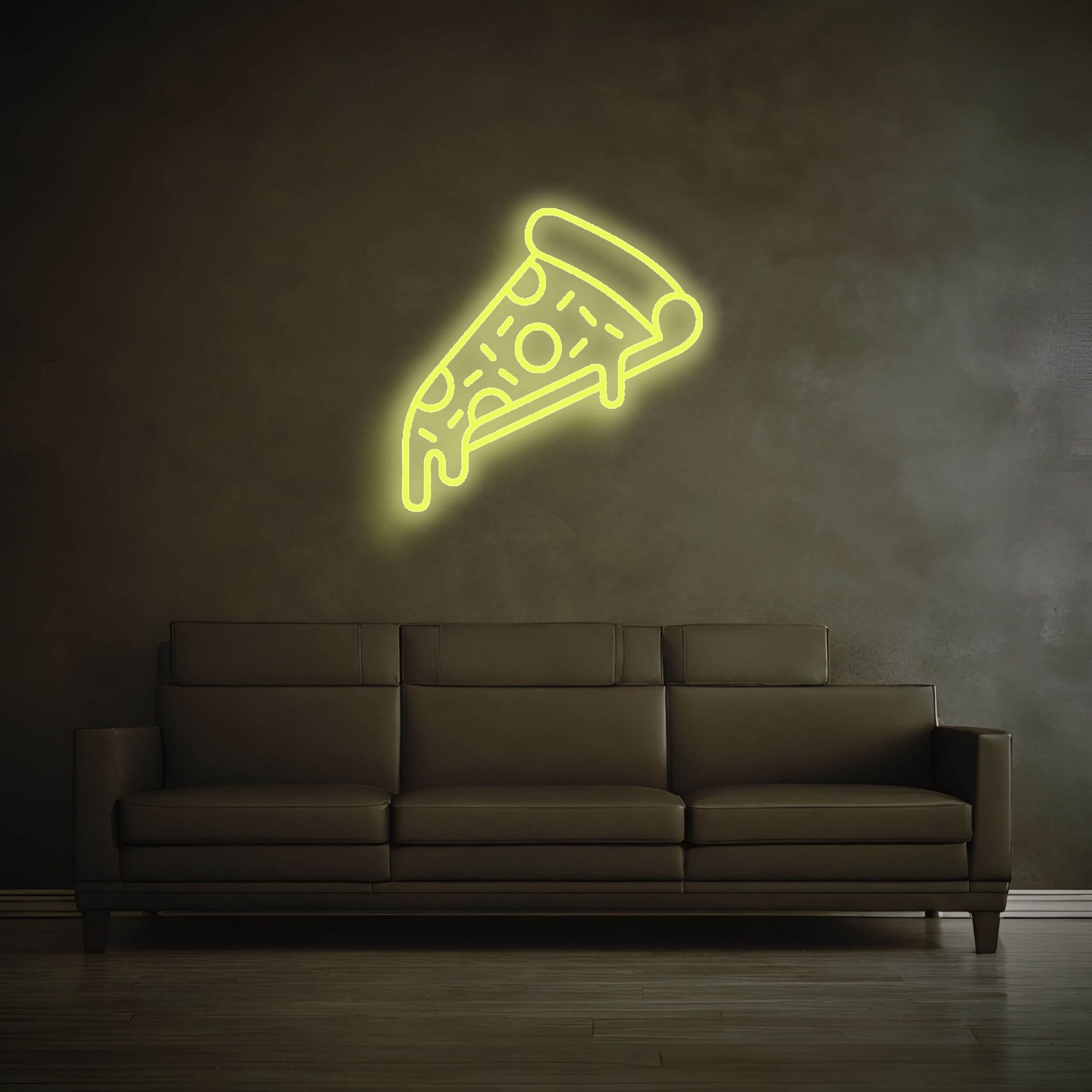 Neon Schild Pizza Gelb