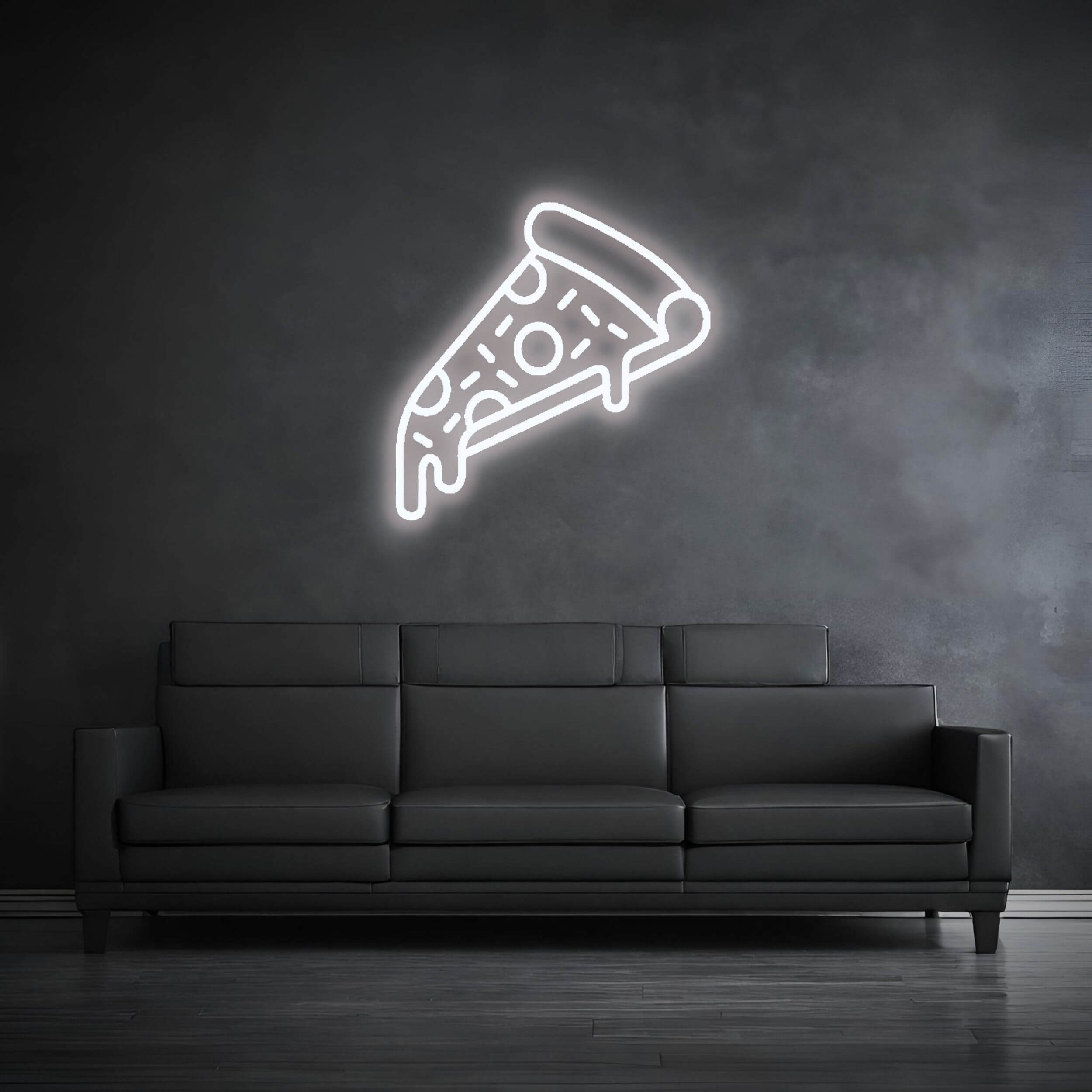 Neon Schild Pizza Kaltweiss