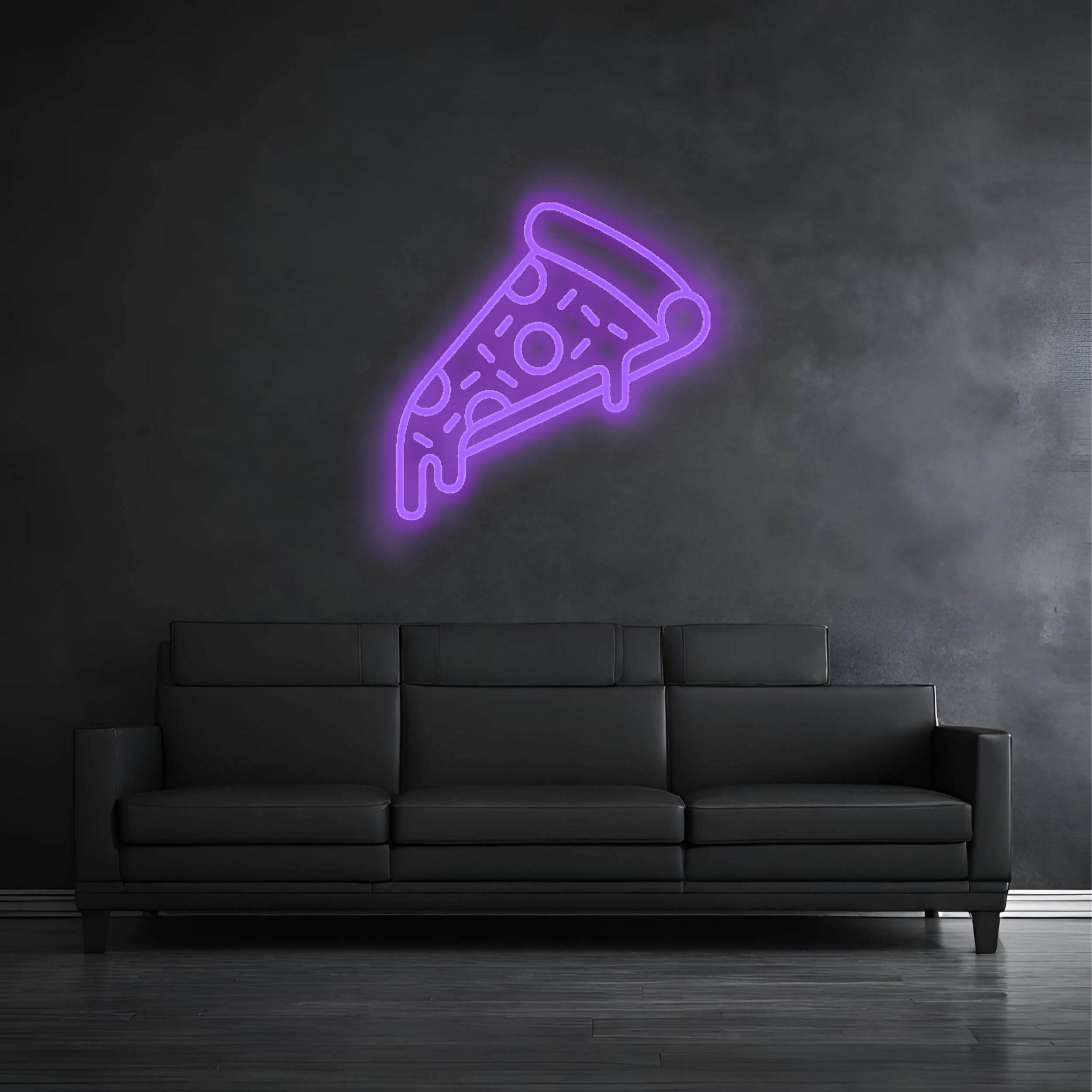 Neon Schild Pizza Lila