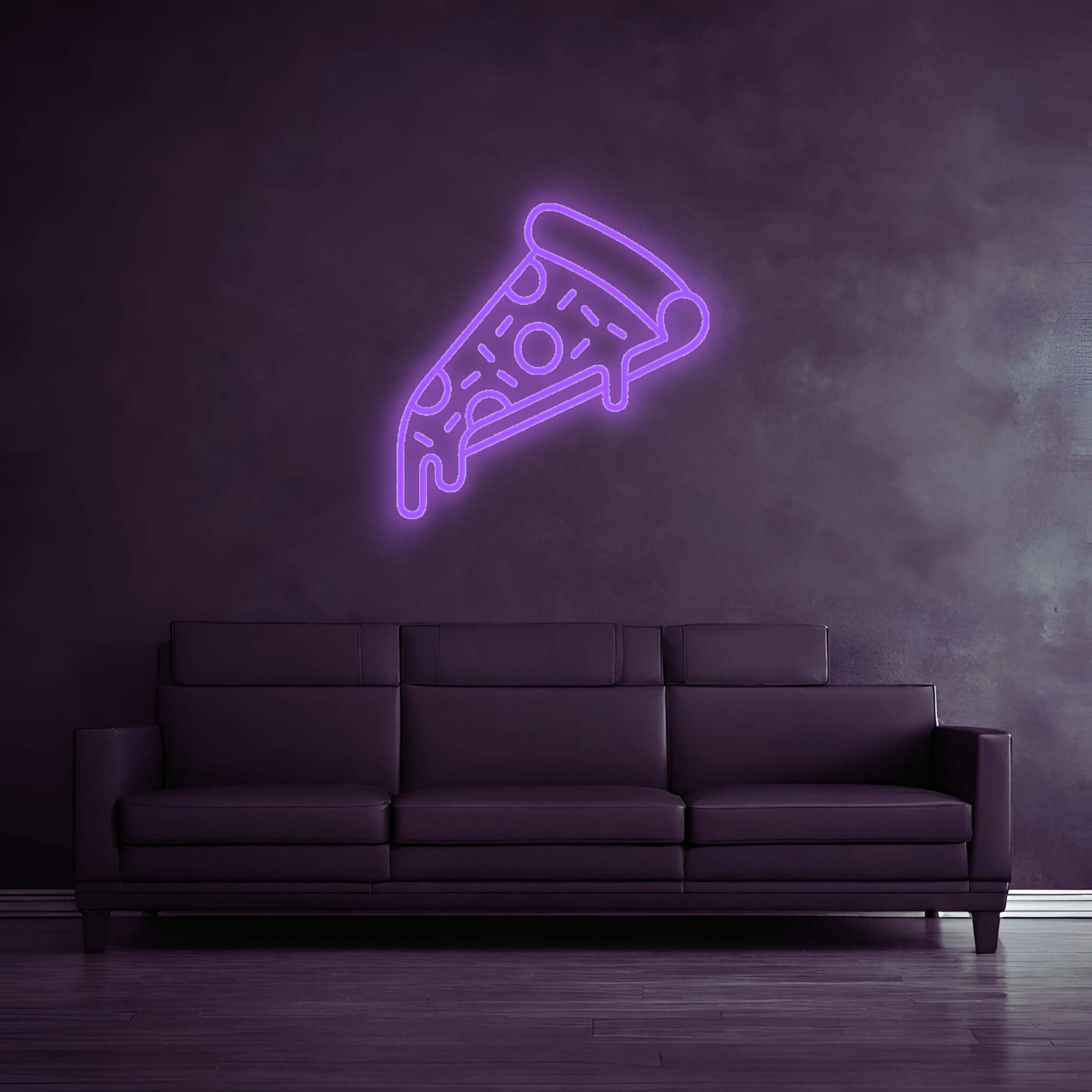Neon Schild Pizza Lila