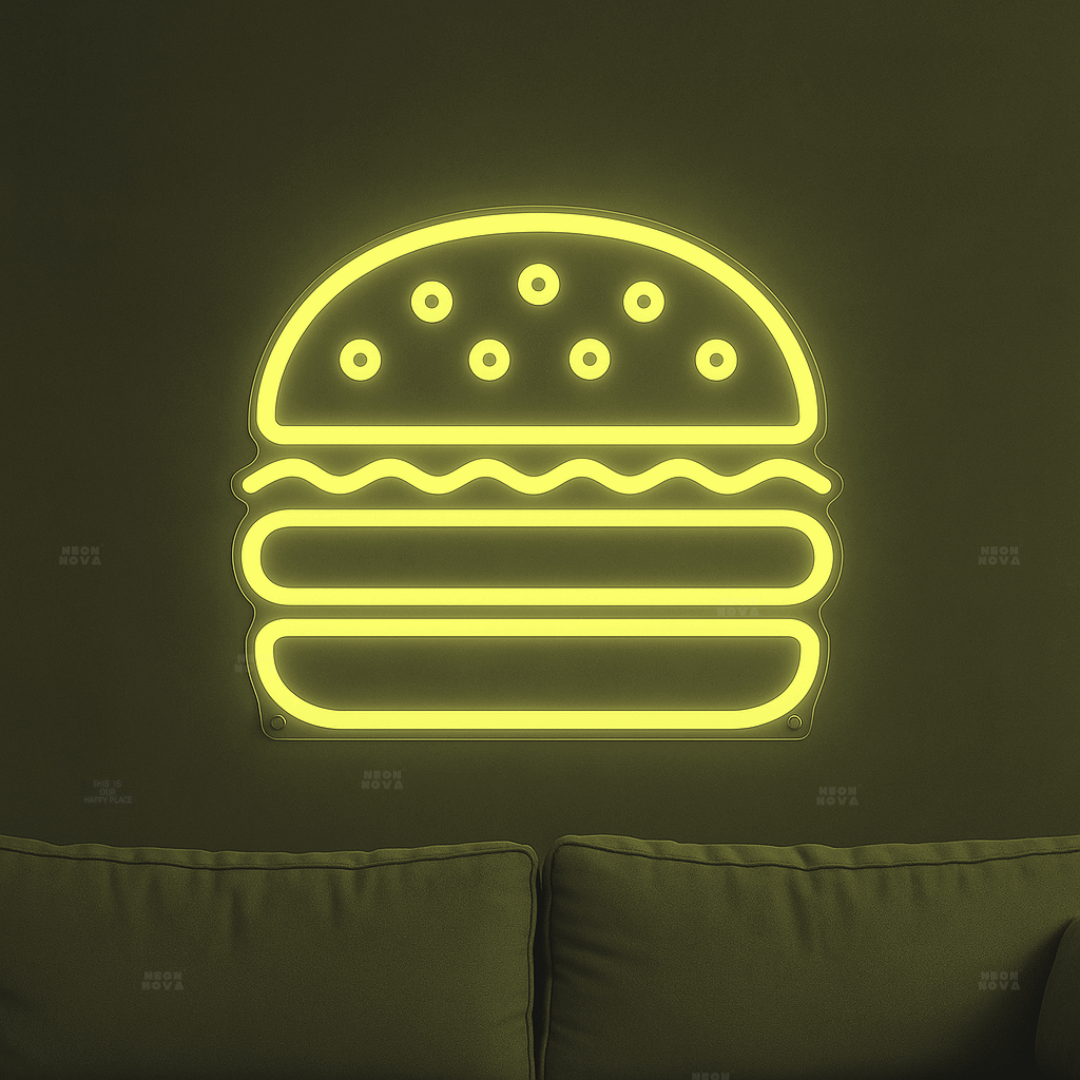 Produkt_Neon Schild_Burger_Gelb