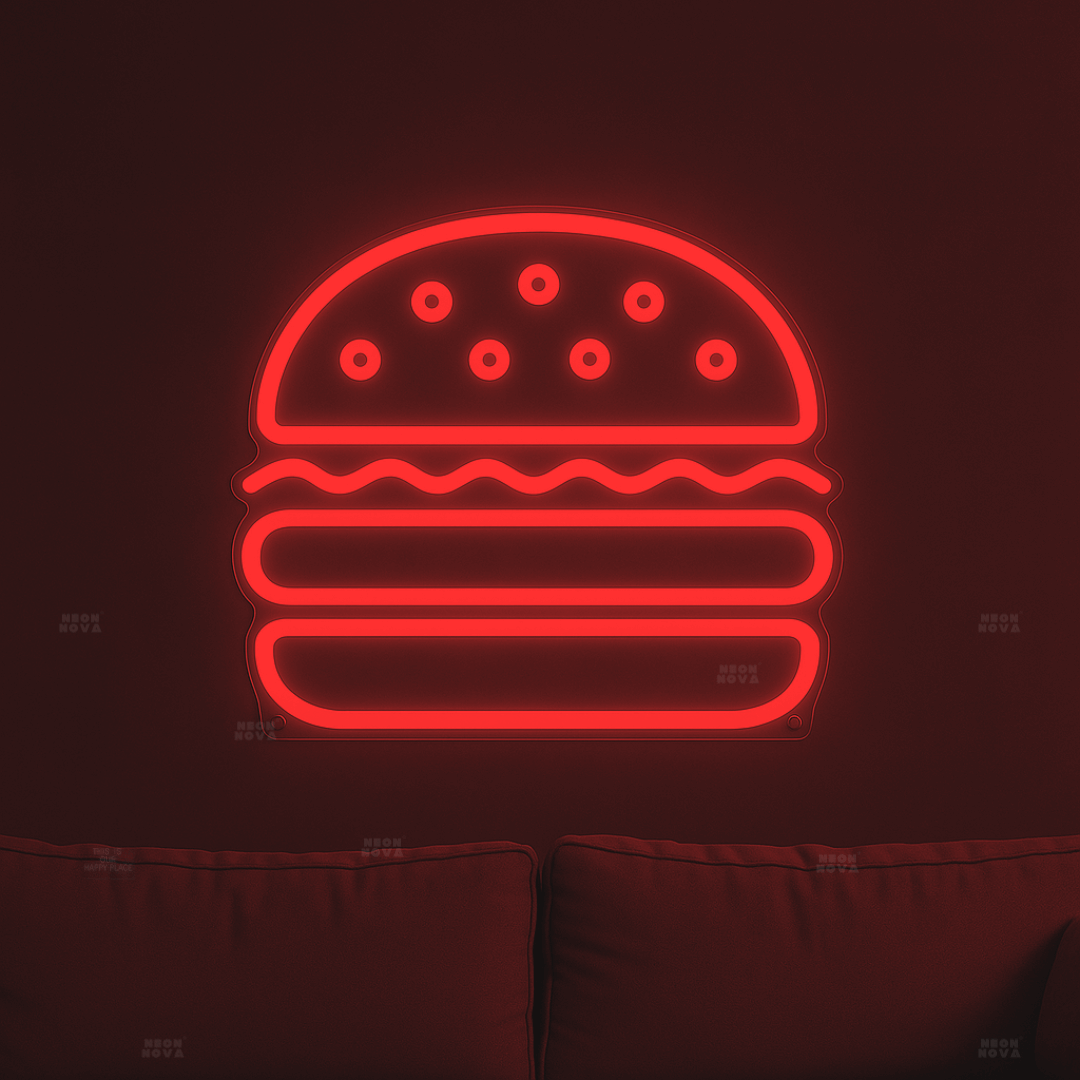 Neon Sign Burger Gastronomie Rot