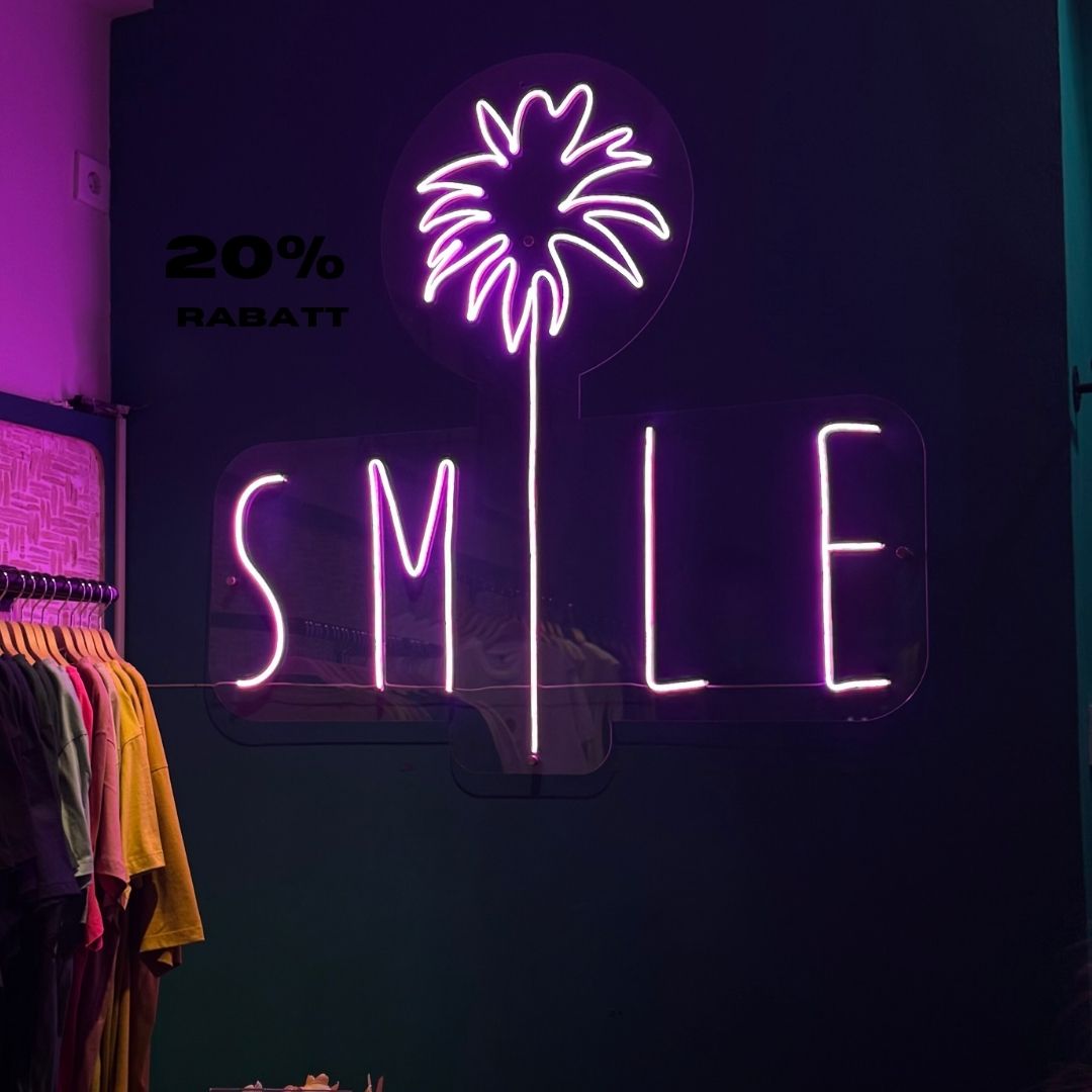 Neonschild im Kleidungsgeschäft