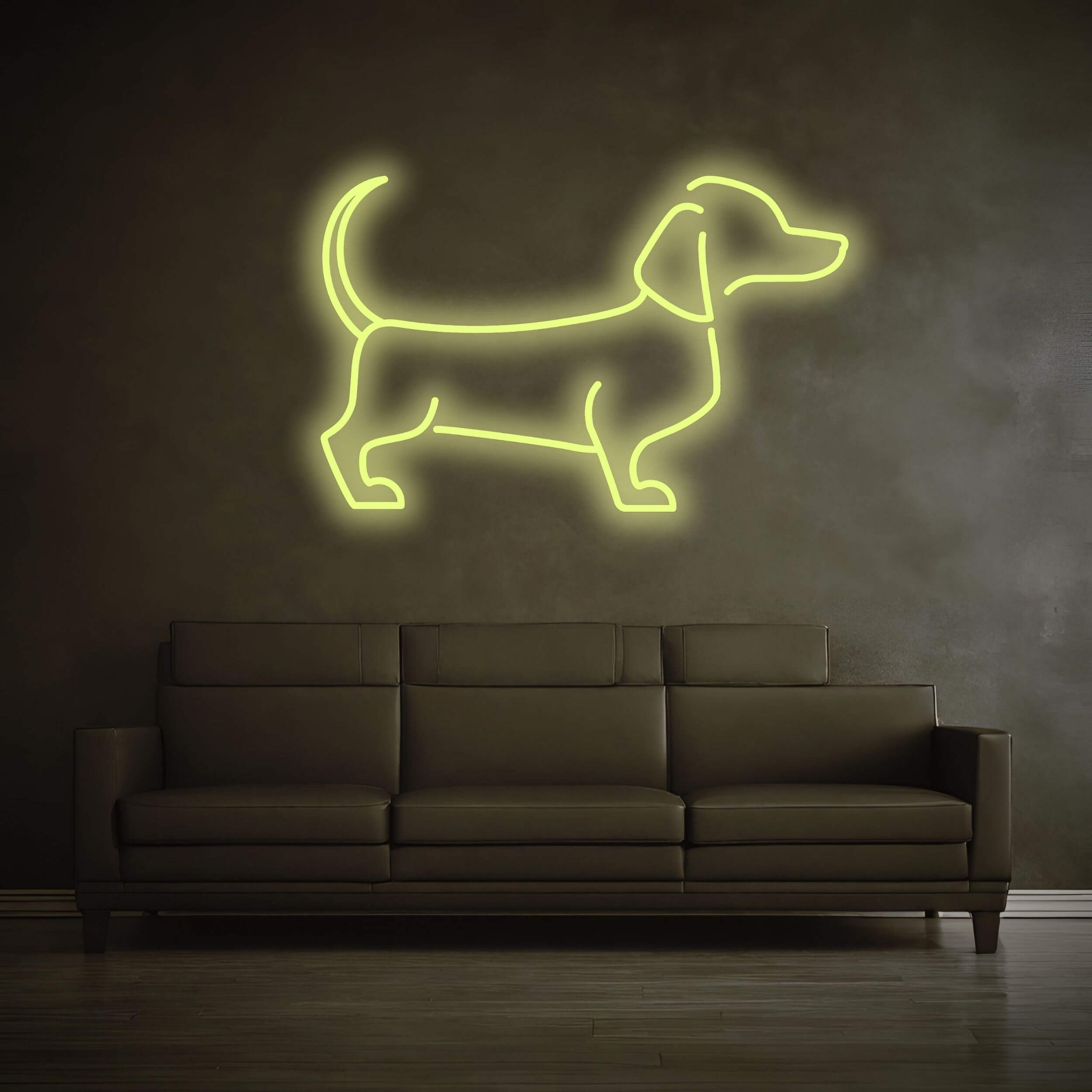 Hund_LED_Schild_Gelb