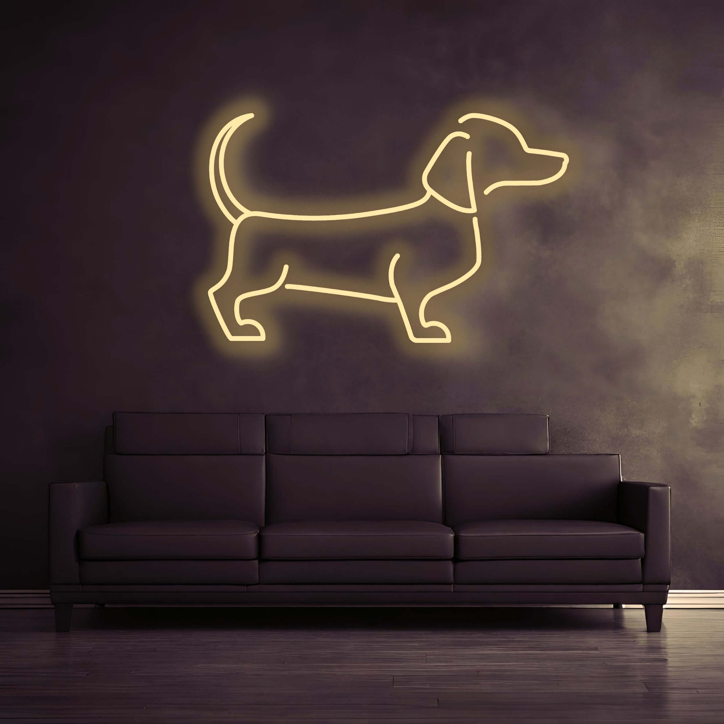 Hund_LED_Schild_GoldGelb