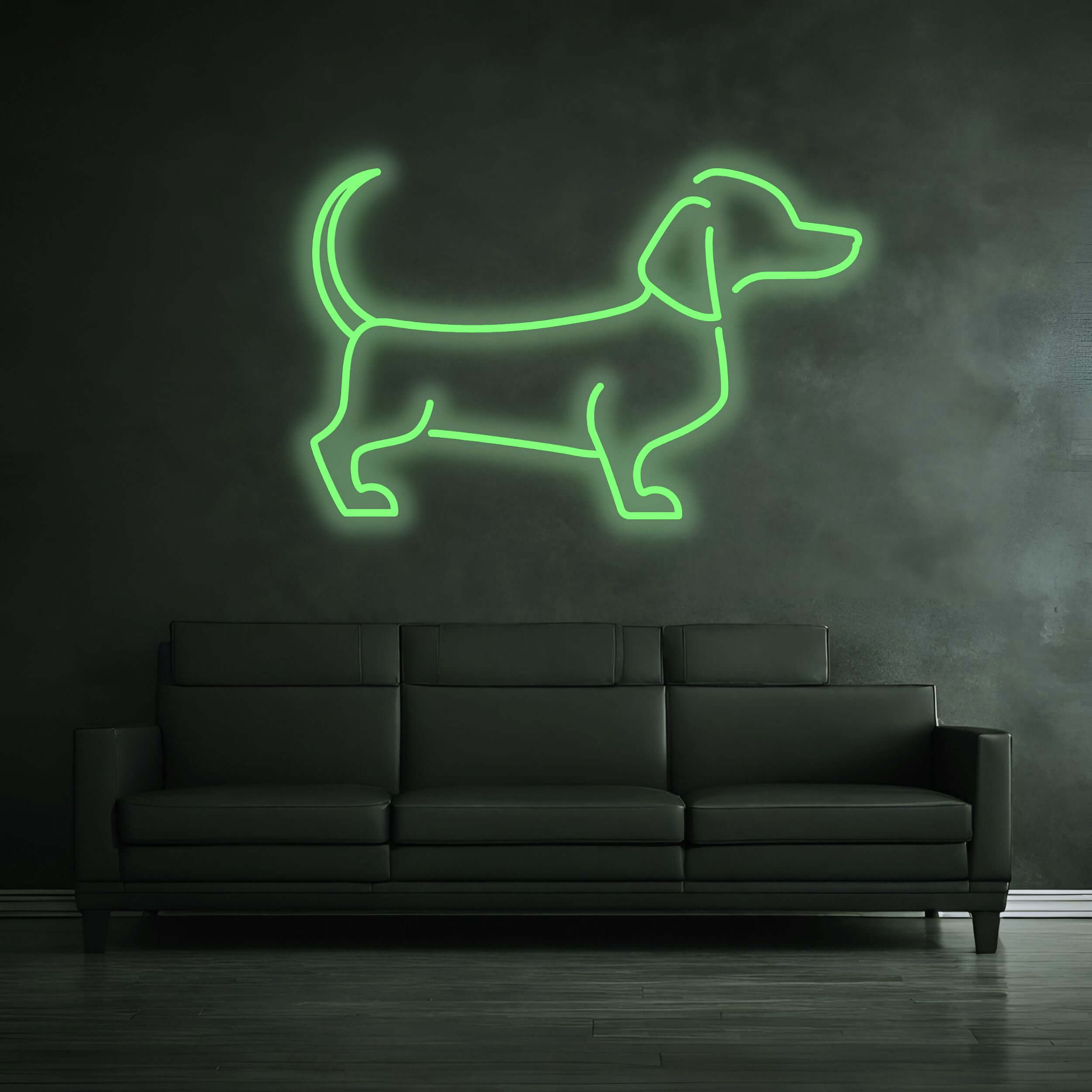  Hund_LED_Schild_Grün