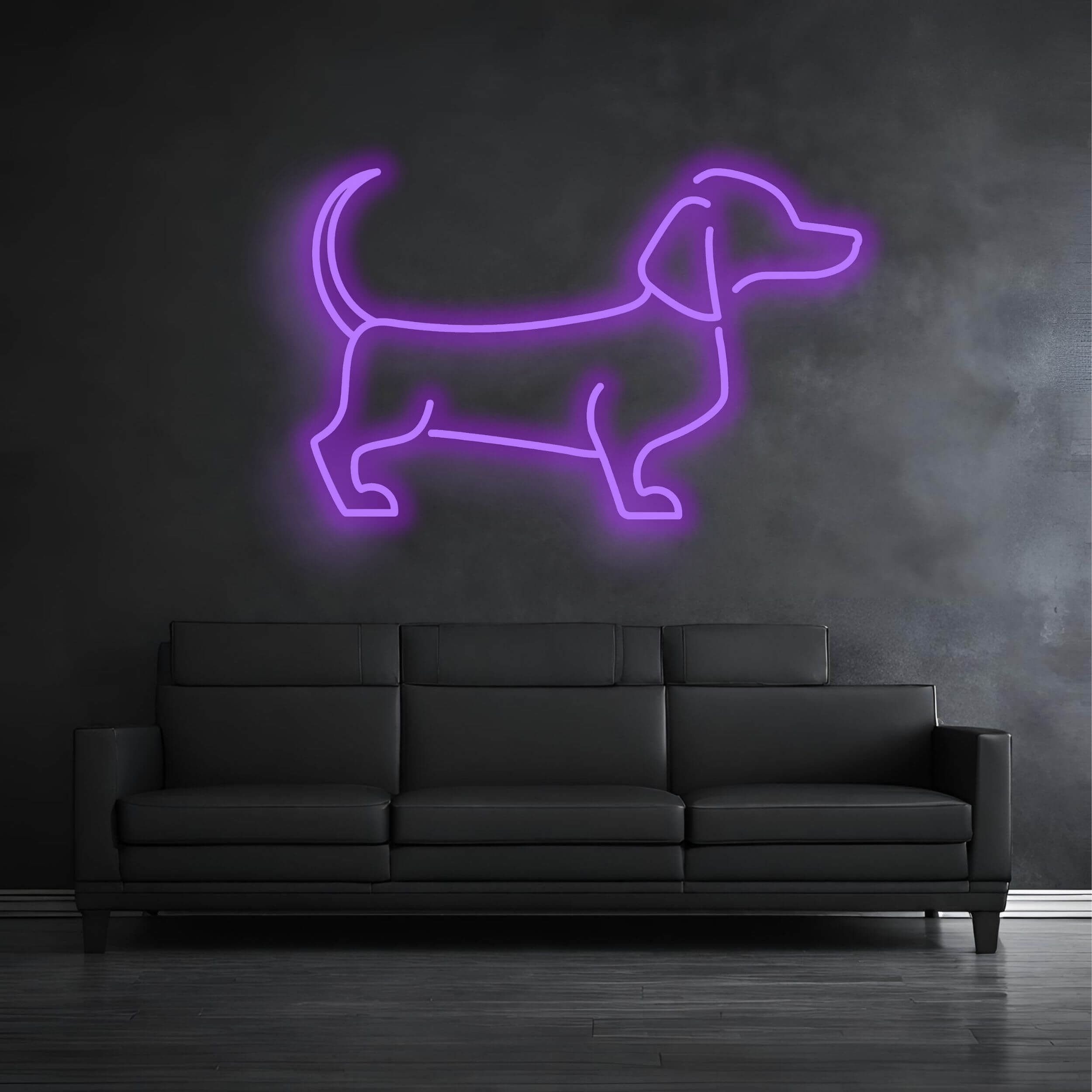 Hund LED Schild_Lila
