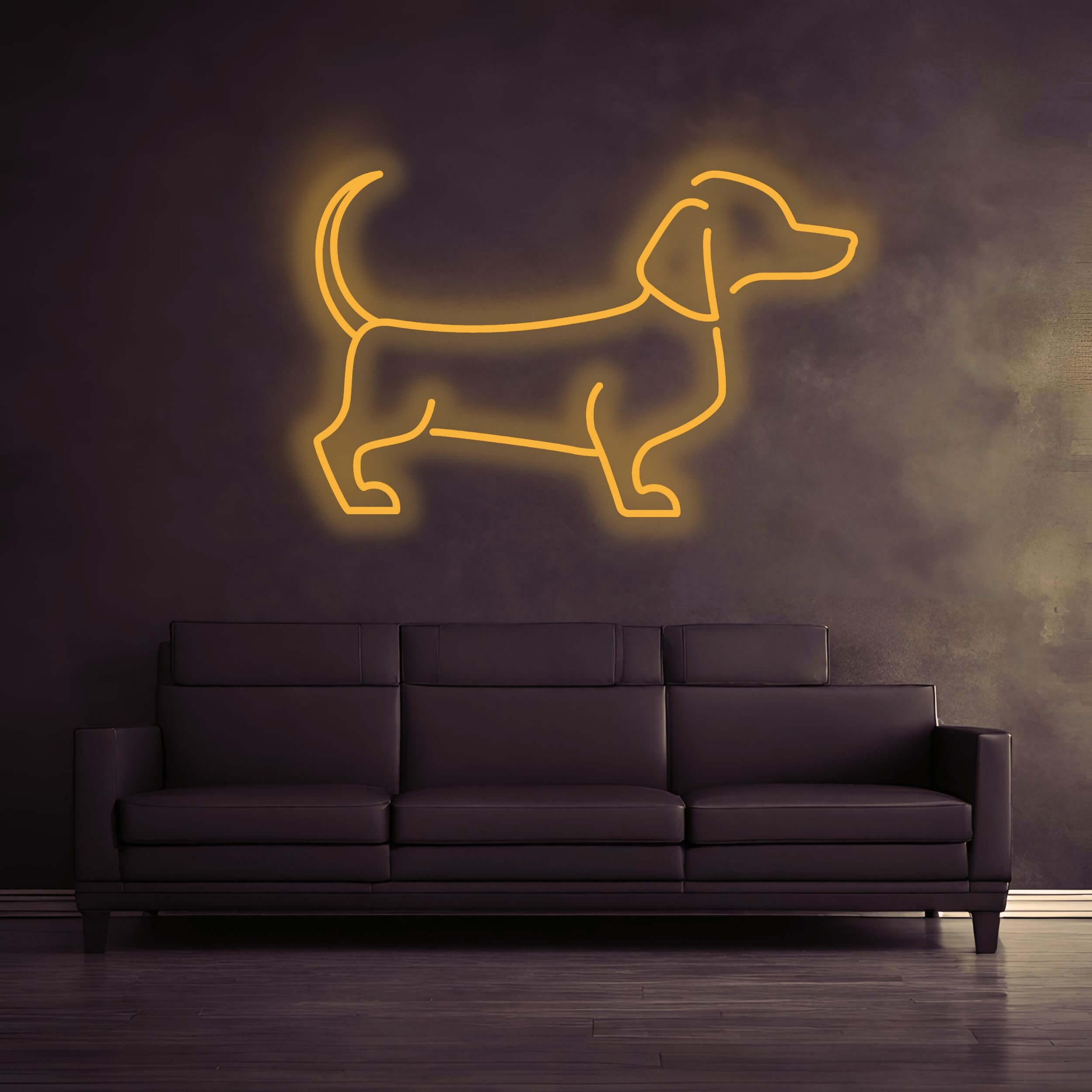 Hund_LED_Schild_Orange