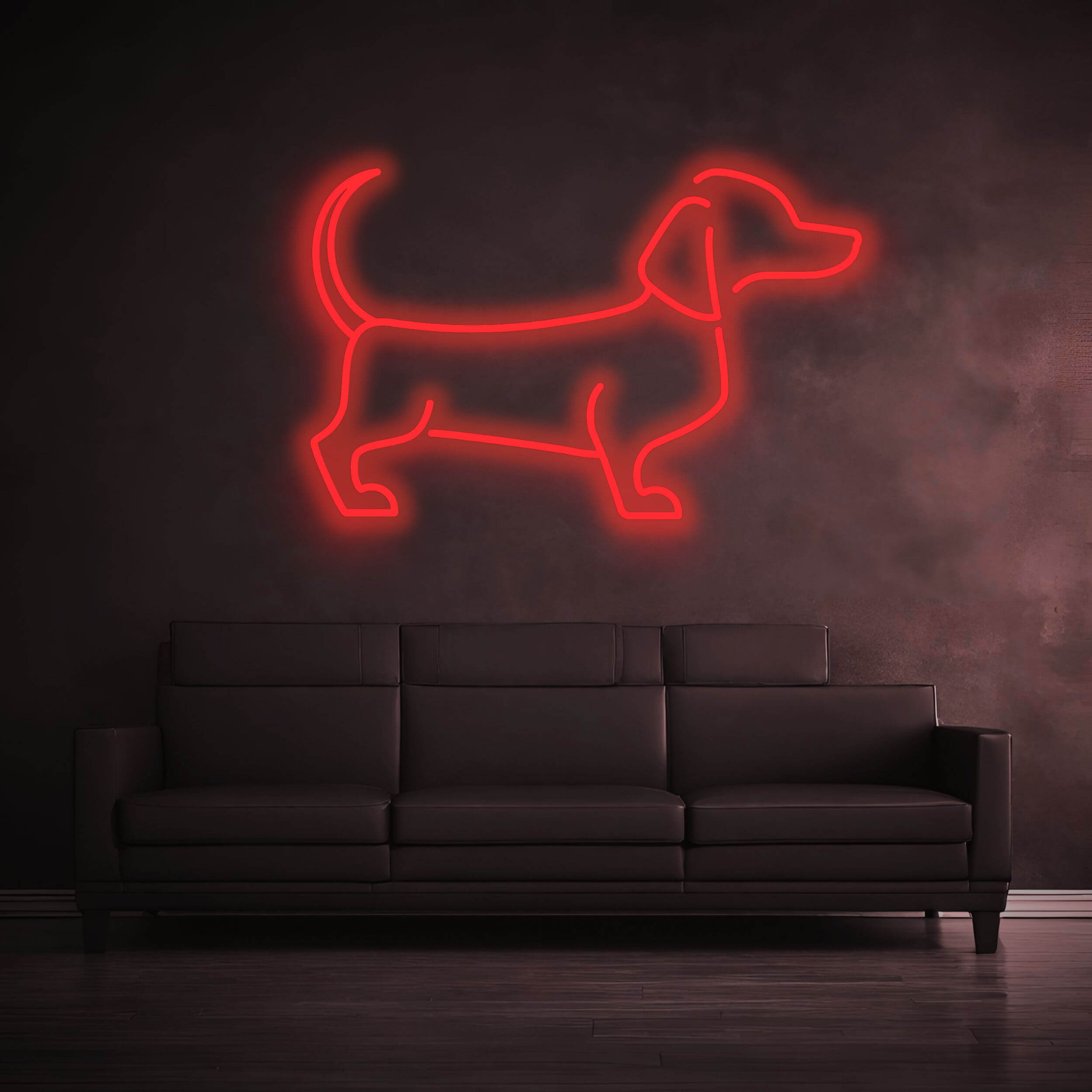Hund_LED_Schild_Rot