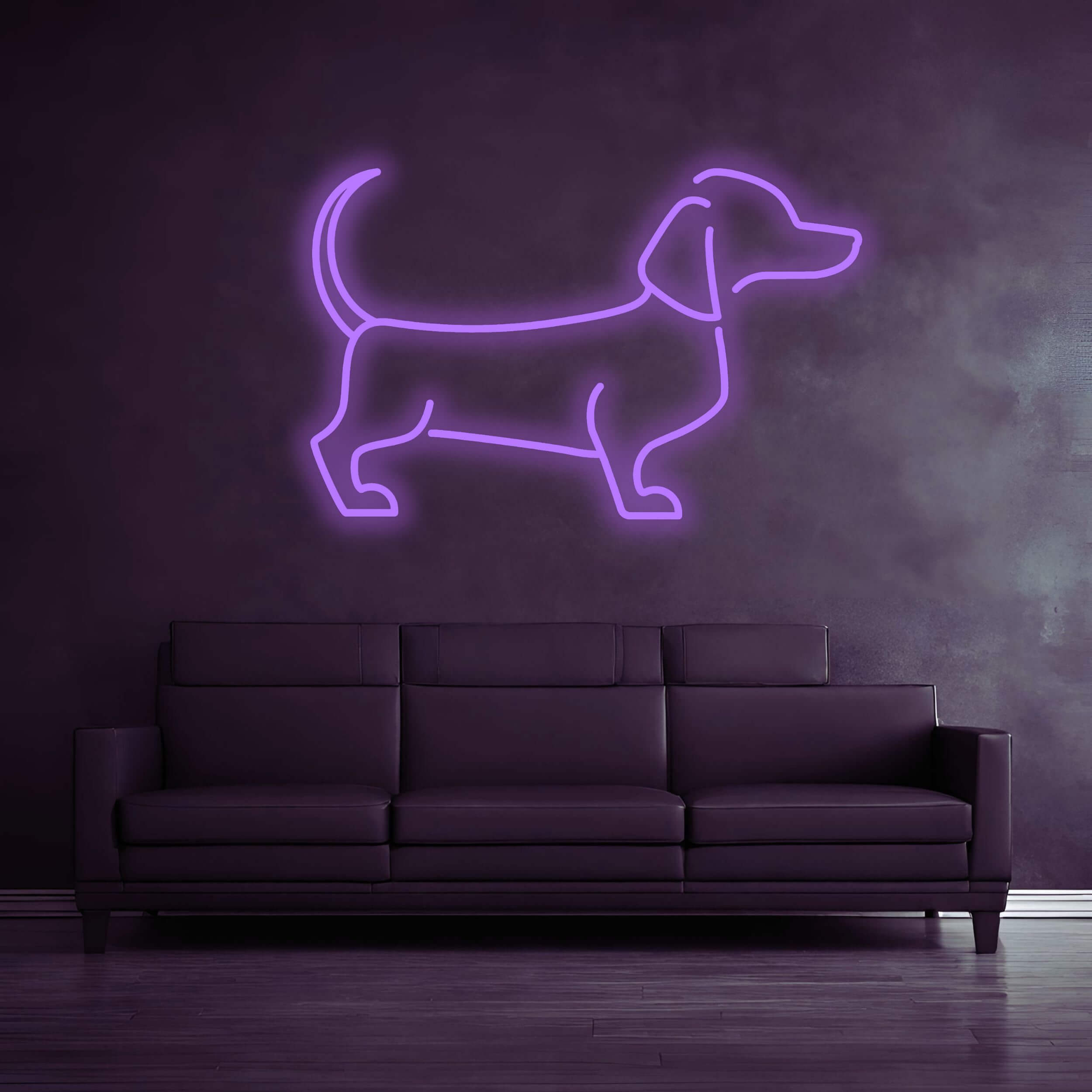 Hund_LED_Schild_Violett