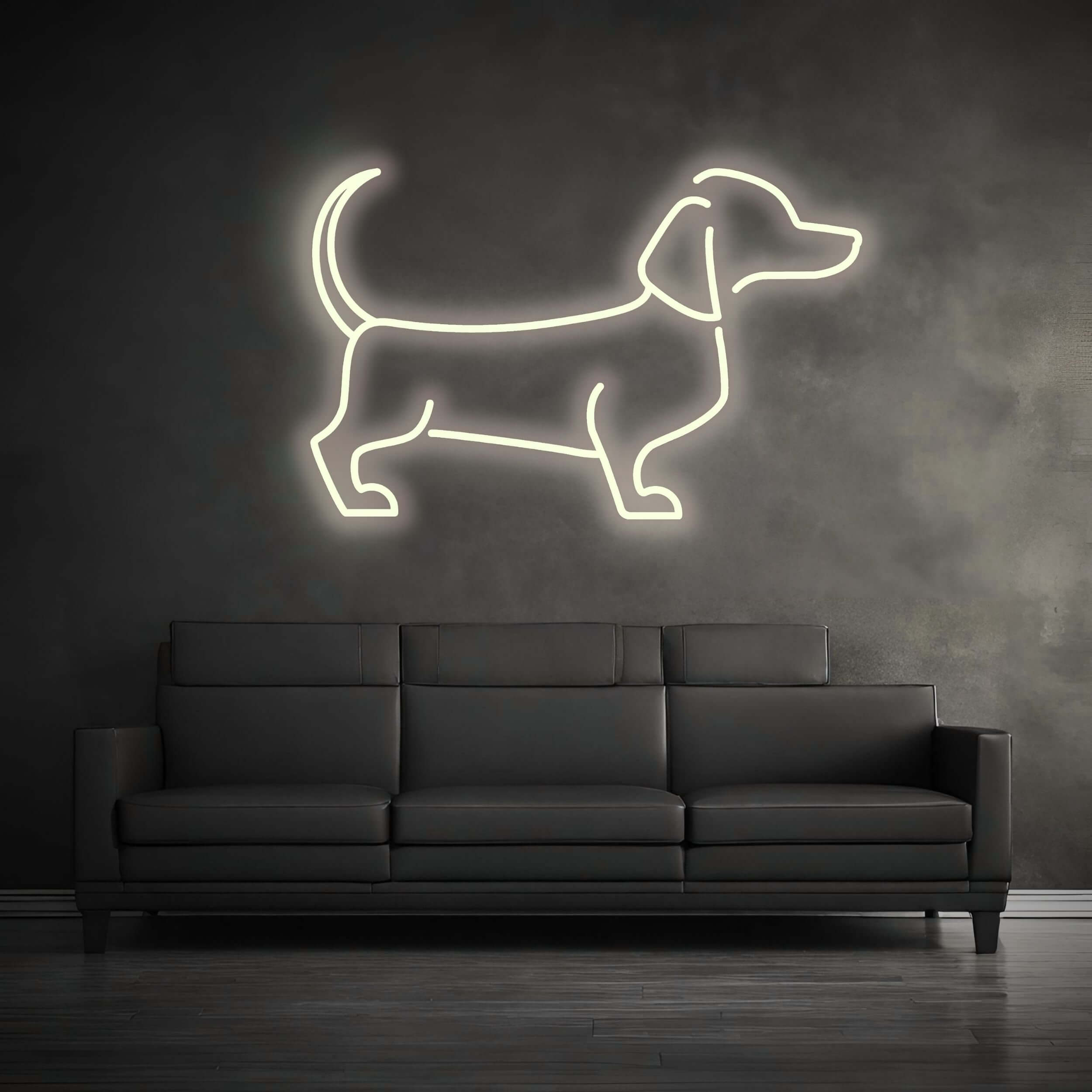 Hund LED Schild_Warmweiss