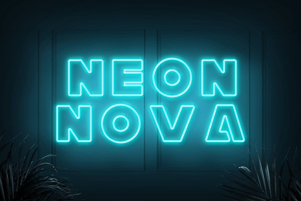Neonschild Hellblau