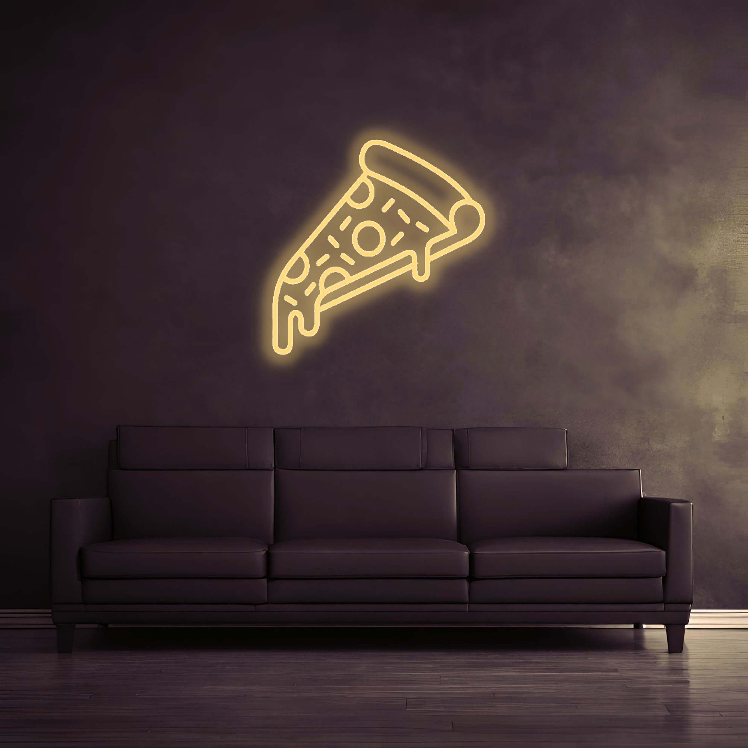 Neon Schild Pizza Gold Gelb