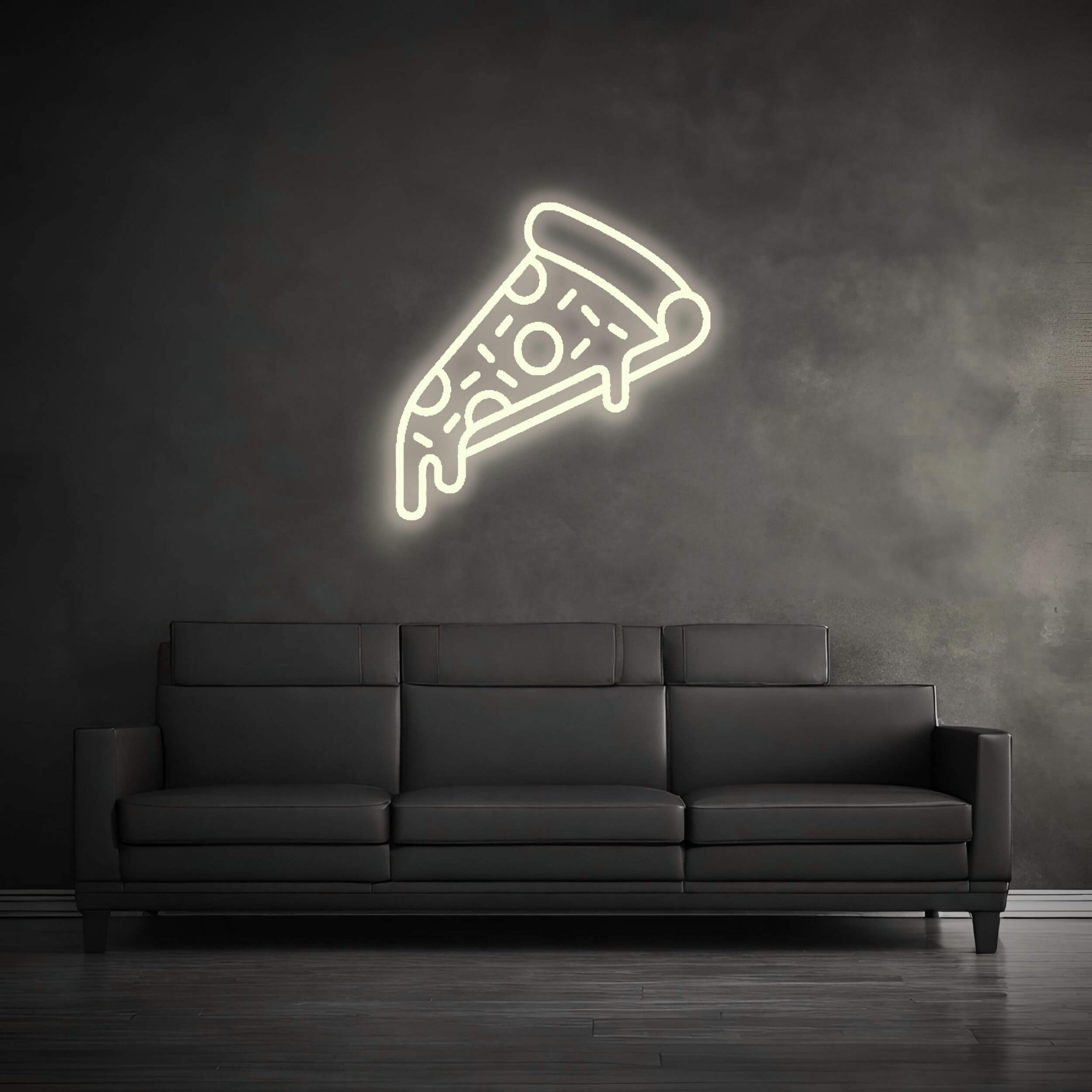 Neon Schild Pizza Warmweiss