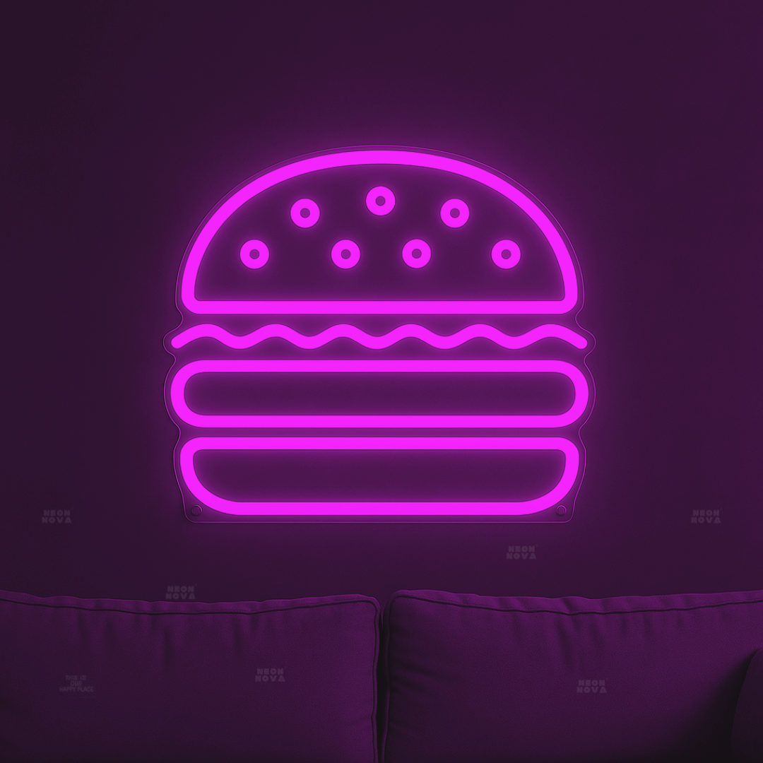 Produkt_Neon Sign_Burger_Goldgelb