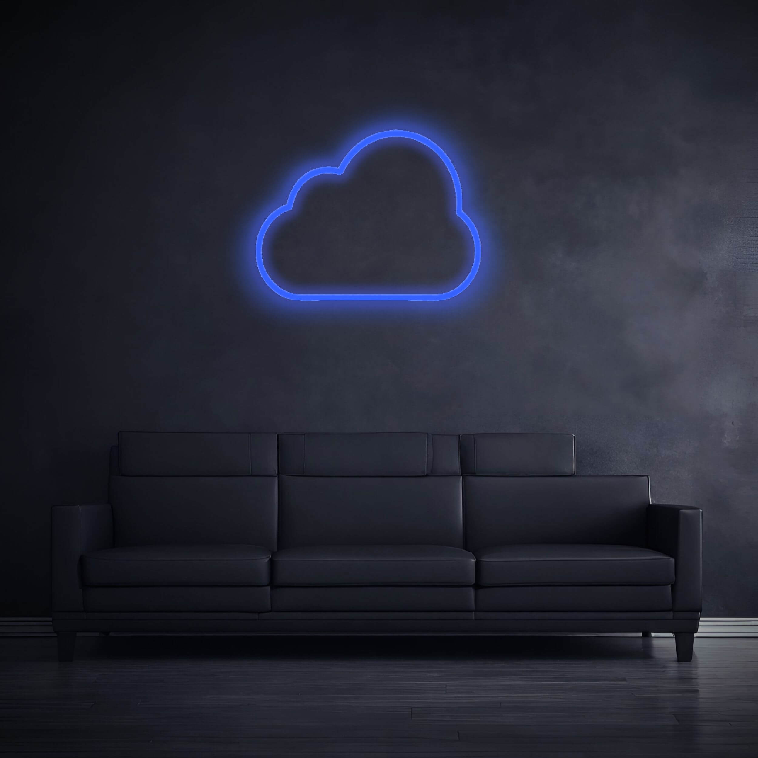 Wolke_Dunkelblau_Neon Schild