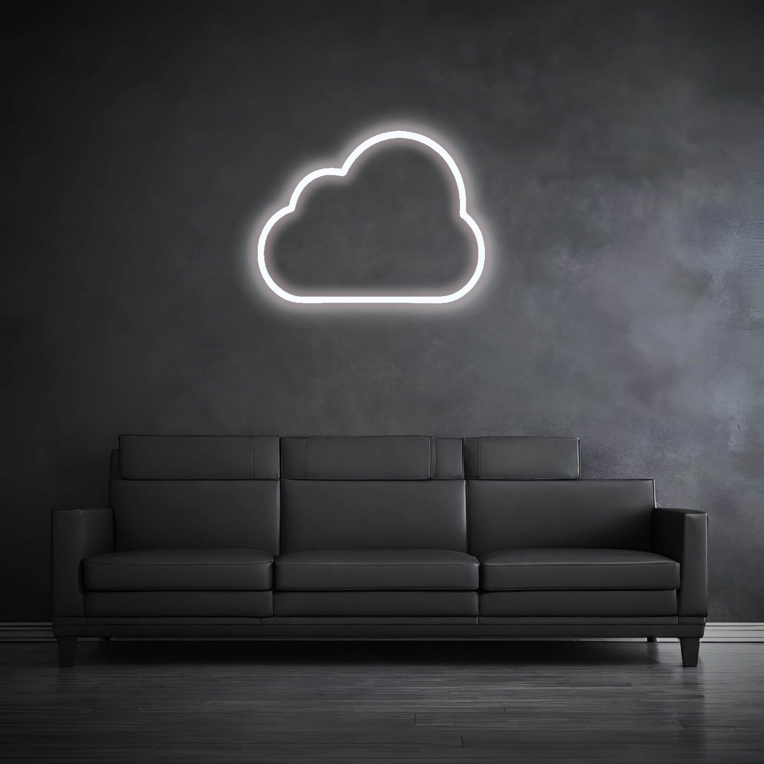 Neon Schild_Wolke_Kaltweiss