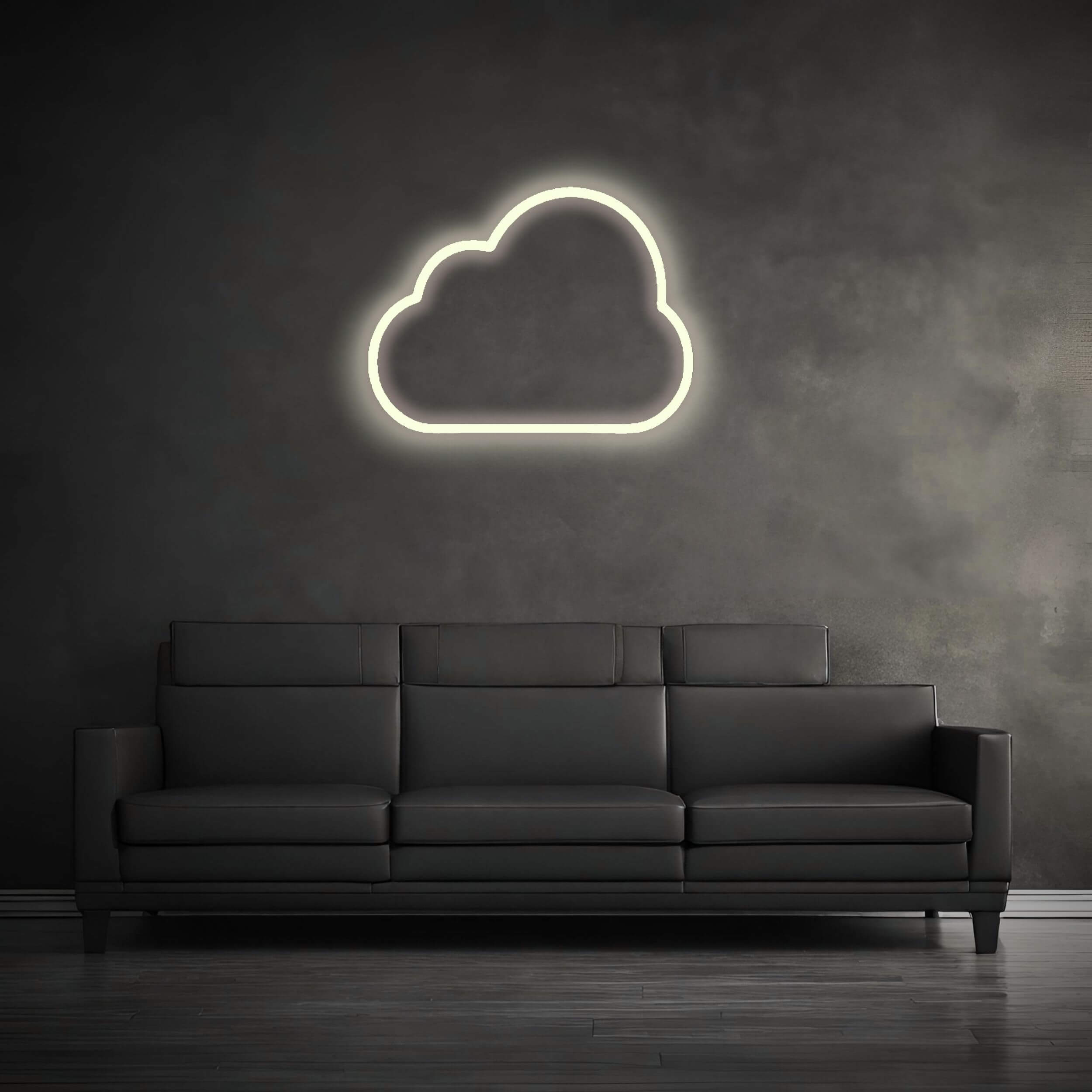 Neon Sign Wolke_Warm weiss