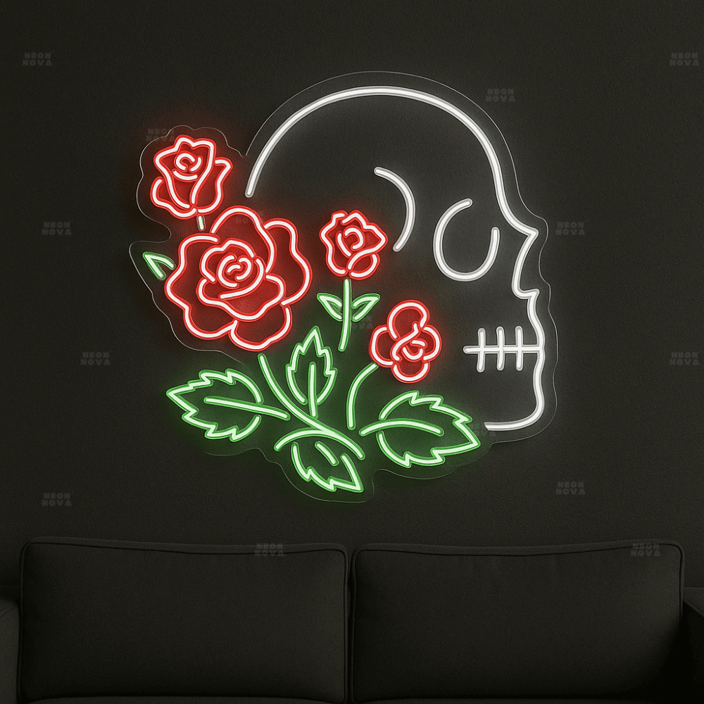 "Skull &amp; Roses" – LED Art | Neon Lamp